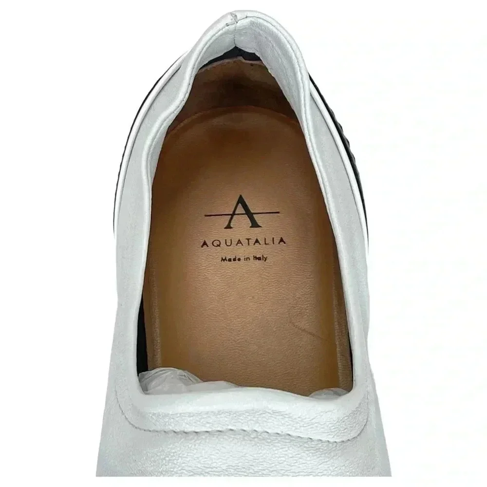 Aquatalia Daelyn Nappa Leather Slip On Hidden Heel Womens Sneakers Size 7.5M